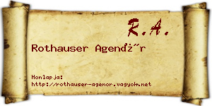 Rothauser Agenór névjegykártya